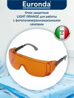 Очки защитные MONOART LIGHT ORANGE для работы с фотополимерализационными лампами