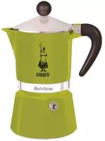 Кофеварка гейзерная Bialetti Rainbow зеленая на 6 чашек