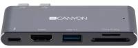 Хаб (разветвитель) Canyon DS-5 5 портов (Thunderbolt 3, USB 3.0, HDMI, SD, TF)