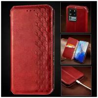 Чехол-книга боковая Premium №3 для Samsung S21+ красный