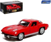 Машина металлическая CHEVROLET CORVETTE, 1:32, открываются двери, инерция, цвет красный