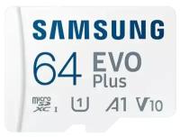 Micro SecureDigital 64Gb Samsung SDXC EVO+ 64GB V10 W/A MB-MC64KA/EU/CN