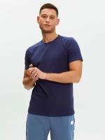 Мужская футболка синяя базовая приталенная облегченная TEMPORADA