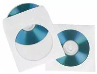 Конверт HAMA на 1CD/DVD H-51179 (упак.:25шт) белый