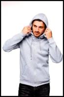 Магазин Толстовок Premium Zip-Hoodie « Gray Melange », Размер Unisex 54 / 2XL Unisex