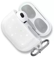 Силиконовый чехол с карабином для Apple AirPods 3 прозрачный