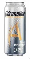 Энергетический напиток Adrenaline Rush Zero Sugar Silver Energy, 0.449 л