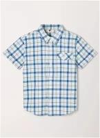 Рубашка для мальчиков, s.Oliver, модель: 404.10.204.11.120.2112698, цвет: белый/синий, размер: 104/110