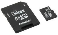 Карта памяти micro SD UHS-U1 Mirex с адаптером 16гб класс 10