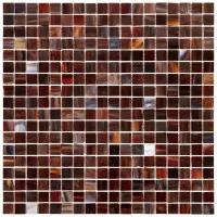 Мозаика одноцветная чип 15 стекло Alma SM22 коричневый темный квадрат глянцевый