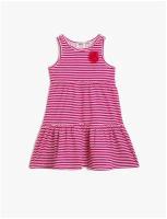 Платье KOTON GIRLS, 1YKG87155OK, цвет: FUSHIA STRIPE, размер: 11-12