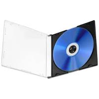 Коробка CD Box Slim Black 5mm для 1 диска (черный низ), упаковка 30 шт