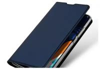 Чехол-книжка MyPads для Sony Xperia XA2 Plus водоотталкивающий с мульти-подставкой на жёсткой металлической основе синий
