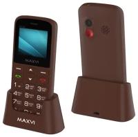 Телефон MAXVI B100DS, коричневый