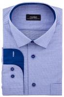 Рубашка мужская длинный рукав CASINO c215/156/2871/Z/1, Полуприталенный силуэт / Regular fit, цвет Голубой, рост 174-184, размер ворота 39