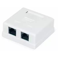 Настенная розетка Ripo RJ45/8P8C 2 порта Cat.5e White T568A/B / 003-500048