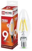 Лампа светодиодная IN HOME LED-СВЕЧА-deco, E14, C37, 9 Вт, 6500 К