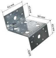 Уголок Z-образный оцинкованный 45x90x45x65x2