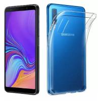 Силиконовый глянцевый транспарентный чехол для Samsung Galaxy A7 (2018)