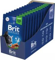 Brit Premium пауч для стерилизованных кошек и котов (кусочки в соусе) Курица, 85 г. упаковка 14 шт