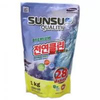 Sunsu Quality Multi Color Стиральный порошок универсальный концентрированный бесфосфатный для цветных 1 кг на 28 стирок в мягкой упаковке