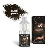 AS Company Пигмент для татуажа бровей Black brown (Темный брюнет), 6 мл (AS Pigments, Алина Шахова, Пигменты Шаховой)