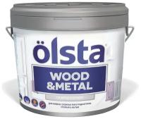 Краска по дереву и металлу OLSTA Wood&metal глянцевая (0,9л) А (белая и под колеровку)