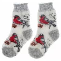 Носки Снежно для мальчиков, утепленные, вязаные, размер 29-31, красный, белый
