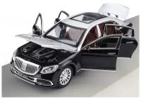 Mercedes Maybach S-class Мерседес Майбах (1:24) 21 см металл инерция открываются двери, капот и багажник, свет и звук