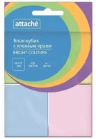 Attache Bright colours Стикеры 38х51 мм пастельные 4 цв.,4 блока по 100 листов 4 шт. желтый/розовый/зеленый/голубой 60 г/м² 51 мм 38 мм 100 листов