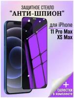 Защитное стекло Антишпион для iPhone 11 PRO MAX / XS MAX/ Стекло для iPhone 11 PRO MAX / Антишпион