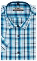 Рубашка мужская короткий рукав GREG Голубой 225/201/4229/C/1