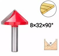 Фреза Пазовая V-Образная 8*32*90