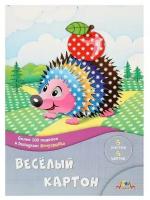 Апплика Картон цветной двухсторонний А4, 6 листов, 6 цветов «Ромашки», 200 г/м2, с рисунком