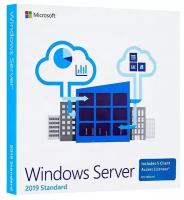 Серверная операционная система Windows Sever Standard 2019 64Bit English DVD 5 Clt 16 Core License (коробочная версия, FPP)