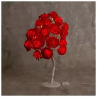 Светодиодные деревья и кусты Luazon Lighting Светодиодный куст «Розы красные» 45 см, 24 LED, постоянное свечение, 220 В, свечение тёплое белое