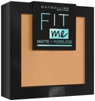 Maybelline New York Fit Me пудра компактная матирующая скрывающая поры 220 золотисто-бежевый