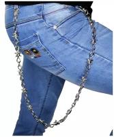 Цепь на джинсы. Цепь с крестом. Цепь стальная. Цепь на брюки. Wallet chain. Rock chain. Байк. Цепь колючка