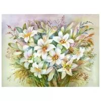 Постер на холсте Букет белых цветов (Bouquet of white flowers) №5 40см. x 30см