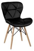 Стул обеденный ecoline дизайнерский Перфекто WX-854 цвет сиденья черный, ножки светлый бук