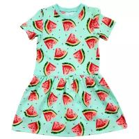 Платье Детский трикотаж 37, хлопок, фруктовый принт