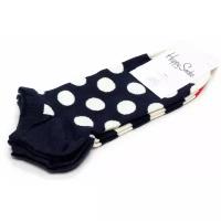 Носки Happy Socks 2 Pack Low Dots and Stripes, 2 пары, размер 36-40, черный
