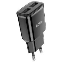 Зарядное устройство для телефона, блок для зарядки телефона HOCO C88A Star round (2-USB/2.4A) (черный)