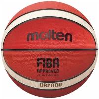 Мяч баскетбольный MOLTEN B6G2000 р.6, FIBA Appr Level III, 12панелей, резина, бутиловая камера,нейл.корд,ор-беж-чер