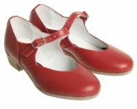 Туфли народные женские, длина по стельке 19,5 см, цвет красный