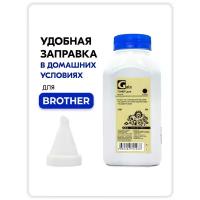 Тонер для заправки картриджа Brother TN-1075 / 2075 / 2275 / 2375 / 3170 / 3280 / 3380 / 3480 / 3520, (флакон 90гр с воронкой GalaPrint