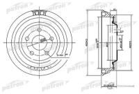 Барабан тормозной задн TOYOTA HILUX III пикап TGN1, GGN2, GGN1, KUN2, KUN1 2 5 D 4WD 2 5 D 4D 4WD 3 0 D 4D 4WD 05 344,5 мм PATRON PDR1004