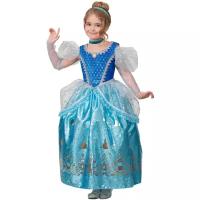 Батик Карнавальный костюм «Принцесса Золушка», текстиль-принт, платье, перчатки, брошь, р. 32, рост 128 см