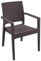 Пластиковое кресло плетеное Siesta Contract Ibiza, коричневый