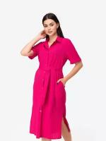 Длинное платье рубашка женское летнее миди для женщин HappyFox, HFLF3585 размер 52, цвет малина